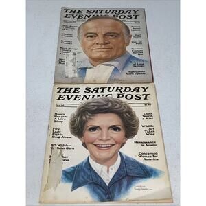 Vintage Saturday Evening Post Magazine Lot 2 Nancy Reagan 1985 Bob Hope 1984